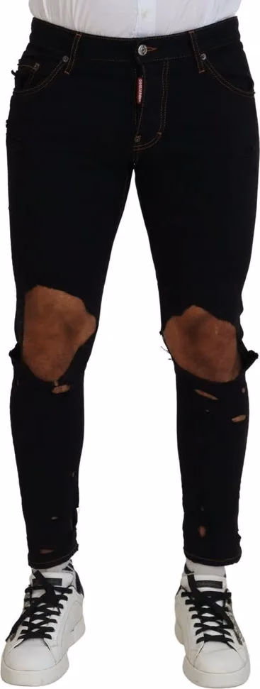 Dsquared² Black Cotton Skinny Pants