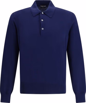 Blue Cotton Polo Shirt